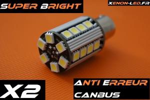 P21W - BA15S "Super Bright" 26 LED SMD CanBus (Paire)